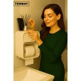 TEMBAY Yapışkanlı Tuvalet Kağıtlığı ,Duvar Tipi Tuvalet Kağıdı Askısı ,Telefon Raflı Banyo Organizeri