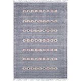 Tembel Gri Madalyon Modern Geometrik Etnik Desenli Boho Makinada Yıkanabilir Hafif Hav Toz Vermez Leke Tutmaz Kaymaz Taban Dijital Makine Baskı Hal�