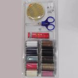 Temel Dikiş Seti, 10 Renkli Iplik Makarası, Makas, Iğne ve Mezura Içeren Mini Set - Çok Renkli