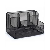 Temel Siyah Metal Mesh Masaüstü Organizer Çekmeceli Çok Bölmeli 25X17x16 Cm 9527B