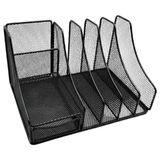 Temel Siyah Metal Mesh Masaüstü Organizer Çekmeceli Dosyalık 25X18X15 cm 9538