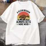 Temiz Bir Kunduz Her Zaman Daha Ahşap T Shirt Erkekler Komik Yetişkin Mizah T-Shirt Pamuklu T - Beyaz - XL