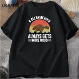 Temiz Bir Kunduz Her Zaman Daha Ahşap T Shirt Erkekler Komik Yetişkin Mizah T-Shirt Pamuklu T - Siyah