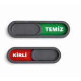 Temiz Kirli Göstergeli Manyetik Magnet - Bulaşık Makinesi Durum Göstergesi Kaydırmalı Magnet (Gri)
