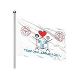 Temiz Okul Sağlıklı Okul Bayrağı - Beyaz