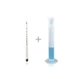 Temiz Pazar 0-100 Uzun Form Alkolmetre Hidrometre ve 250ml Mezür Seti