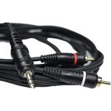 Temiz Pazar 3.5 mm Stereo To 2rca Aux Ses Kulaklık Çevirici Kablosu 1.8 Metre Dayanıklı Tasarım