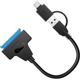 Temiz Pazar 4204 2in1 USB 3.0 Type-C To 2.5 Inç Sata HDD SSD Çevirici Dönüştürücü - Siyah