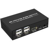 Temiz Pazar 4306 HDMI Kvm Switch 2 Port USB Type C 2 Pc Tek Kasa Klavye Mouse Kontrol Çoklayıcı - Siyah
