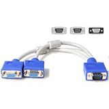 Temiz Pazar 4567 Vga Y Kablo Çoklayıcı Switch Splitter Kablosu Çoklu Monitör Tv Beyaz