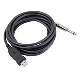 Temiz Pazar 4844 6.3mmu Jack To Çevirici Usb Gitar Guitar Adaptör Kablosu Siyah