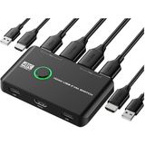 Temiz Pazar 4K HDMI Kvm Switch 2 Port USB 2 Pc Tek Kasa Klavye Mouse Kontrol Çoklayıcı