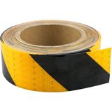Temiz Pazar 5 cm x 5 Metre Yansıtıcı Siyah Sarı Uyarı Bandı – Basamak, Zemin, Güverte Güvenlik Bandı