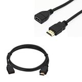 Temiz Pazar Erkek Dişi Gold Uçlu 30 Cm Uzatma Hdmi Kablo (mini Hd Rec. İçin) Siyah