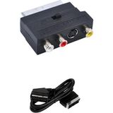 Temiz Pazar Scart To Rca Skart Tos Av Svideo Çevirici Set + Scart Kablo - Siyah