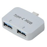 Temiz Pazar Type C To USB 3.0 2 Port Hub 3.1 Çevirici Dönüştürücü Çoklayıcı Çoğaltıcı