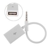 Temiz Pazar Usb To Aux Kablo Stereo Dişi Ses 3.5mm Mp3 Player Telefon Otg Kulaklik Beyaz