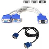 Temiz Pazar VGA Y Kablo Çoklayıcı Switch Kablosu + VGA Kablo 1.5 Metre - Siyah