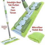 Temizcan Tedarik Sihirli Teleskopik Mop + 1 Adet Yedek Bez - Yeşil