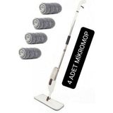Temizcan Tedarik Sprey Mop + 4 Adet Mikrofiber Bez - Beyaz