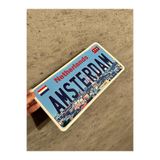 TEMİZİŞPLAKA Dekor Plaka, Amsterdem Plakası, 15x30 cm , Yabancı Plaka, Retro plaka, Amerikan Plakası