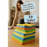 Temizlik Bezi 10 Adet Renkli 40X40cm Mikrofiber Bez Kurulama Bezi İz Bırakmayan Bez Leke Tutmaz Cam Bezi Mutfak Bezi
