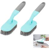Temizlik Fırçası, 2 Pcs Sert Kıllı Banyo ve Mutfak Ovma Fırçası, Halı Lavabo Fayans Yüzeyl - Çok Renkli