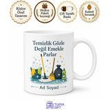 Temizlik İşçisine Hediye Hijyen Parlayan Zemin Paspas Çöp Boşaltma Baskılı Kupa Bardak