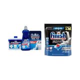 Temizlik ve Bakım Seti (Parlatıcı 400 ml + Makine Temizleyici Sıvı 250 ml + Tuz 500 G) ve Finish 85 Kapsül Bulaşık Makinesi Deterjanı Tableti (1 x 85 Kapsül) - Option-1