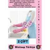 #Temizlikeldiveni Kaymaz Su Geçirmez Dirsek Desteği Bahçe Bakım Bulaşık Temizlik Uzun Eldiven 2 Çift