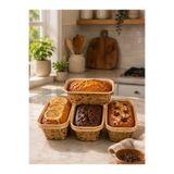 TemizlikMağazam 12'li Dikdörtgen Küçük Boy Kraft Desenli Muffin Cupcake Kalıbı Kek Kapsülü , Safari Konsept , Airfryer Uyumlu