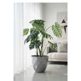 TEMMUZ HOME 1 Adet 15 Litre Dekoratif Prizma Desenli Büyük Boy Tabaklı Plastik Saksı Yakamoz No6 32,5cm 28,5cm