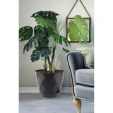 TEMMUZ HOME 26 Litre Prizma Desenli Dekoratif Büyük Boy Tabaklı Plastik Saksı Yakamoz No7 38,5cm 34cm