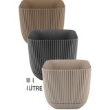 TEMMUZ HOME 3 Adet 4 Litre Karışık Renkli Mercan Kare No4 Saksı Plastik Bitki Çiçek Kaktüs Saksısı 19,3x17cm