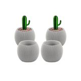 TEMMUZ HOME 4 Adet 0.15 Litre Mini Mercan Kaktüs Sukulent Saksısı Minik Plastik Saksı No 1