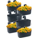 Temmuz Home Pera Serisi 3.2 Litre Askılı Balkon Saksısı 6'lı Set - Antrasit