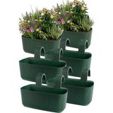 Temmuz Home Pera Serisi 3.2 Litre Askılı Balkon Saksısı 6'lı Set - Yeşil