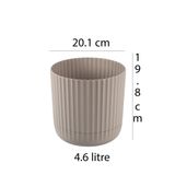 TEMMUZ HOME Zeraf SaksıNo:3–1 Adet4.6 Litre Tabaklı Masa ve SehpaÜzeri Saksı (Ev Ofis ve Diş Mekan İçin Uygun)