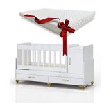 Temosan Kapaklı ve Çekmeceli Altın Ayak Detaylı Sallanır Karyola Olabilen Bebek Beşiği 60 x 120 Konforlu Tasarım