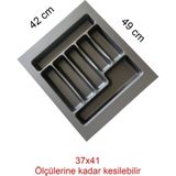 Tempo 42X49 cm Gri Renk Çekmece Içi Düzenleyici Kaşıklık 37X40 cm Kadar Kesılebılır