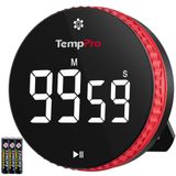 TempPro TM04 99 Saat Kapasiteli Çevirmeli Dijital Mutfak ve Ders Zamanlayıcısı, Geniş LED Ekranlı Mıknatıslı Kronometre (Eski Adıyla ThermoPro)