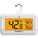 TempPro TP110 Büyük Işıklı LCD Ekranlı, Max/Min Kayıtlı Su Geçirmez Dijital Buzdolabı ve Dondurucu Termometresi (1 Adet)