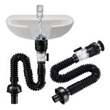 Tempsnow Banyo Lavabo Tahliye Kiti Esnek Genişletilebilir P-Trap Lavabo Drenaj Borusu Tüp Anti-Koku Lavabo Borusu ABD Standart Lavabo için Değiştirme Kiti