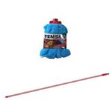 Temsan 1 Adet Havlu Mop + Metal Çizgili Vidalı Sap + Yedek Islak Temizlik Kovası Mop Takımı Seti