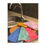 Temsan Kadife Doku Kumaş-Desenli 30×30 Mikrofiber 3'lü Temizlik Bezi