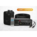 Ten, ECO SERİ Ses Sistemi – 1 Amfi + Duvar Tipi Hoparlör Seti | Cafe, Restoran, Mağaza, Masaj Salonu İçin | Bluetooth +
