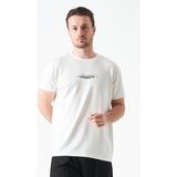 Tena Erkek Ekru Bisiklet Yaka Refresh Baskılı Modal Tişört - 2XL
