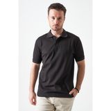 Tena Erkek Kahve Ayaklı Yaka Basic Ay Parçası Yırtmaçlı Iki Düğmeli Tişört - Kahverengi - 2XL