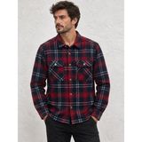 Tena Erkek Lacivert Uzun Kollu Kapaklı Çift Cepli Denim Düğme Detaylı Gömlek - XL