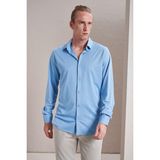 TENA Erkek Mavi Uzun Kollu Merserize Kagi Slim Fit Gömlek